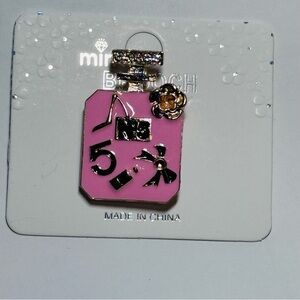 Mint Elegant Pink and Black Perfume Bottle Shaped BROOCH NWT